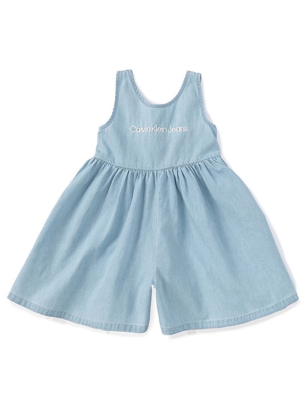 Calvin Klein Jeans Pale Blue Denim Girls' Sleeveless Romper